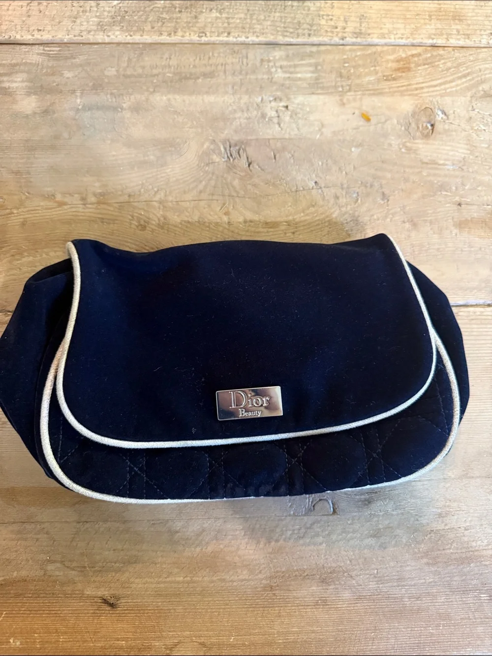 Dior Beauty Black Pouch with Cream Trim